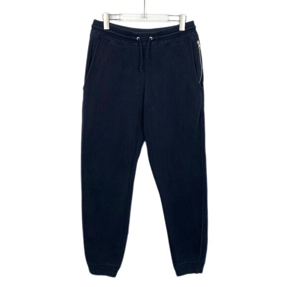 H12022 Louis Vuitton Navy blue cotton drawstring casual trousers Size M White Sl